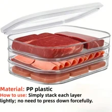 1 Set Stackable Food Storage Containers, Refrigerator Organizer Boxes, Leak-Proof Design, Suitable For Meat Storage, Ready-To-Eat Food Portioning, Featuring Leak-Proof Stackable Design - Multicolor - View 3