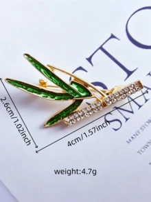 1pc Vintage Exquisite Bamboo Brooch, Simple Fashion Clothing Accessory, Versatile Clothing Pin - Multicolor - View 5