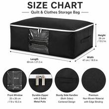 Holiday Decoration Storage, Clothing & Closet Storage, Clothing & Bedding, Blankets, Storage Bags, Foldable Zippered Storage Box, Large Capacity Clothing Storage Box, Grey With Handles - Black - View 16