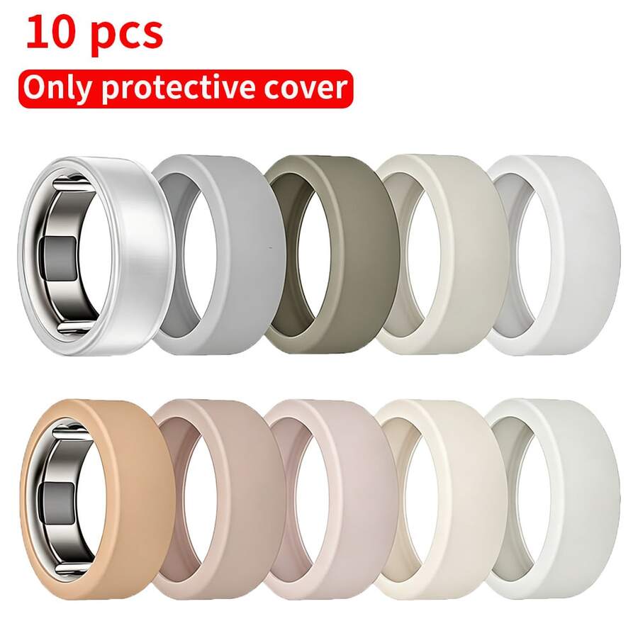 Bộ 10 vỏ bọc nhẫn tương thích với Oura Ring Gen 4, Oura Ring Gen 3, Oura Ring/Galaxy Ring, ốp bảo vệ nhẫn chống trầy xước bằng silicone co giãn cho nam và nữ - Xem 1