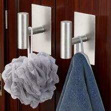 304 Stainless Steel Hooks Available In Black And Gray; Waterproof And Rust-Resistant, Featuring A Drill-Free, Self-Adhesive Design. These Practical Hooks Are Ideal For Bathrooms, Walk-In Closets, And Organizing Everyday Household Items. - Multicolor - View 2