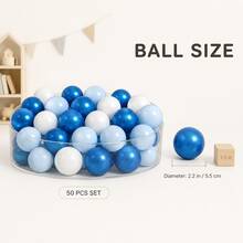 Ball Pit Balls For Toddlers: 50 Colorful Balls – Phthalate-Free, Crush-Resistant Plastic, Baby Toy For Boys And Girls (5.5cm/2.2 Inches) - Royal Blue - View 2