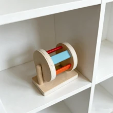 蒙特梭利兒童教育玩具 早期學習益智玩具 嬰兒布製鼓 蒙特梭利認知盒 幼兒園適用 - 小號滾動鼓 - 查看 10