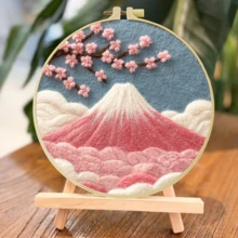初學者針氈套裝,9款平面設計由簡單到複雜:花卉、風景、星空,適合新手與熟練手工藝者,含泡沫墊、氈毛、繡框與指南,DIY羊毛繪畫套組,居家裝飾飾品,20x20cm/7.87in,送禮佳品 - 20X20cm - 查看 18