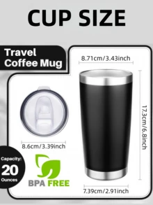 LMMAKE 20oz Tumbler With Lid Double Wall Vacuum Insulated Travel Coffee Mug Stainless Steel Thermal Cup Powder Coated Sturdy Coffee Tumbler Bulk For Hot And Cold Beverages - 彩色 - 查看 2