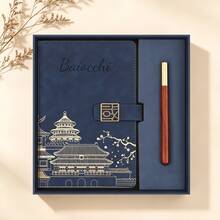 Personalized Birthday Floral Notebook Set, Customized Name Engraved Diary With Pen And Gift Box, A5 Snap Closure Notebook, Gift For Women, Bridesmaids, Teachers And Graduates - Chinese Character Buckle Notebook - View 3