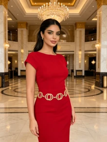 Bohemian Style Gold Overlapping Circle Design Middle East Exclusive Versatile Metal Waist Chain Outdoor Wedding Party Dress Accessory Premium Adjustable - Gold - View 6