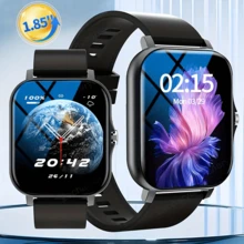 ZhiKexing 1.85 吋全螢幕金屬機身智慧手錶，相容 iOS 與 Android 手機，(接聽/撥打電話)，具備多種運動模式/海量錶盤/內建遊戲/AI 語音控制/中性運動手錶 - 查看 2