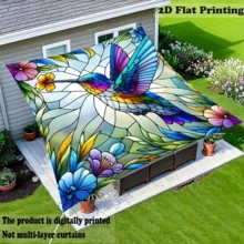 1pc Bright Hummingbird Pattern Outdoor Sun Shade, Suitable For Patio, Garden, Balcony Activity Space, Garage Roof, BBQ Area And Poolside, Lightweight And Portable, Easy To Install (Support Frame Not Included). - Multicolor - View 2