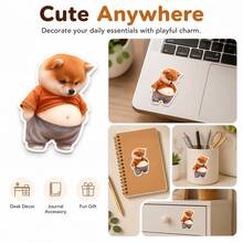 1pc Unique Soft Corgi Dog Squishable Sticker, Novelty Sticker Suitable For Home Decor, Collection, Car And Party, Ideal Birthday And Holiday Gift - Multicolor - View 6