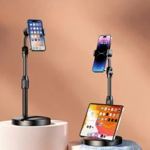 Adjustable Desk Phone Holder, Suitable For Video Recording, Universal Phone & Tablet Stand, Phone Recording Stand, Desktop Tripod, Compatible With Apple Devices Shooting, Mini Apple Tripod, Phone Stand, Android Devices, (Night Black) - Multicolor - View 3