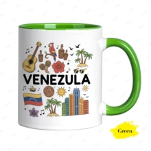 Taza de café de cerámica con temática de viajes a , diseño de paisaje urbano tropical, taza novedosa y elegante, apta para lavavajillas, ideal para el hogar y la oficina. - Verde - Ver 5