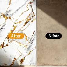 Brodark 1 Roll 40x300cm 3D Marble Wallpaper Wall Sticker 3D Wall Panel Wall Sticker Luxury Gold Texture Self-Adhesive Wall Sticker Thickened Waterproof Oil-Proof Stain-Resistant Kitchen Bathroom Living Room Background Wall Essential For Rental Renovation - 40x300cm / 15.7x118in - View 10