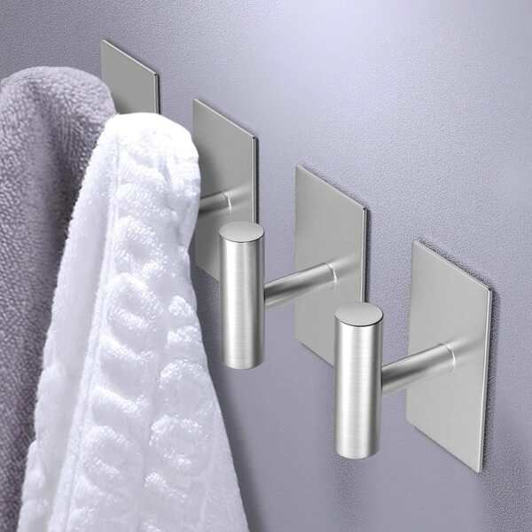 304 Stainless Steel Hooks Available In Black And Gray; Waterproof And Rust-Resistant, Featuring A Drill-Free, Self-Adhesive Design. These Practical Hooks Are Ideal For Bathrooms, Walk-In Closets, And Organizing Everyday Household Items.