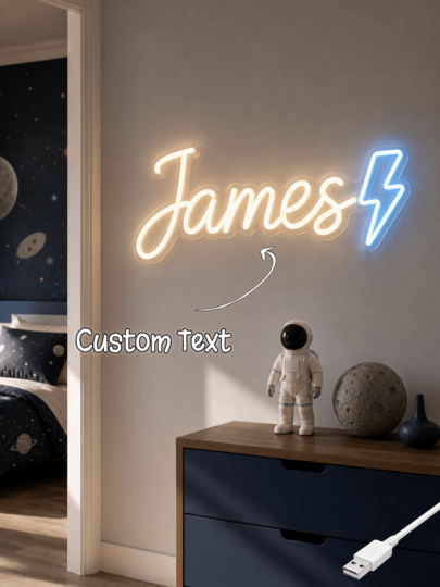 1 Peça Luz de Neon Personalizada com Texto Personalizado, Placa de Parede LED para Sala de Jogos, Sala de Estar, Presente de Natal, Decoração de Arte Interna para Casa