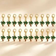 20pcs Green Coconut Tree Keychains With Lobster Clasp, Plant Pendant Key Rings For Bag/Zipper/Shoes Decoration, Birthday, Christmas, Valentine's Day, Graduation Anniversary Gift - Green - View 6