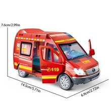 1件城市車隊玩具：慣性滑行、燈光與聲音效果、可開門；消防/特警/物流可選；兒童角色扮演必備；兒童玩具禮物 - 彩色 - 查看 6
