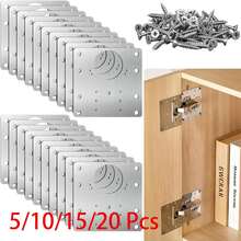 Upgraded Cabinet Hinge Repair Plate Set, Stainless Steel Door Hinge Installation Plate, Large Cabinet Hinge Repair Plate With Screws, Suitable For Kitchen Cabinets, Cabinet Doors, Furniture Hinge Reinforcement (5/10/15/20pcs) - Hinge Repair Plate Kit - View 1