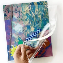 Gelli Arts wiederverwendbare Gel-Druckplatte – 3 Größen erhältlich (einschließlich 5"X7"), Monoprinting-Zubehör für Kunst & Handwerk zu Hause, einfaches Druckwerkzeug – lebendige Drucke, langanhaltend & leicht zu reinigen, ideal für Bastelbegeisterte - Rot-Weiß - Übersicht 3