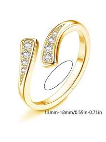 Bohemian Style Elegant Toe Ring, Sparkling Zirconia, Adjustable Open Toe Ring, Summer Vacation Party Accessory, Valentine's Day Gift - Gold - View 4