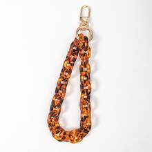 Leopard Print Acrylic Phone Charm Chain, Phone Pendant Bag Keychain Phone Chain Premium Durable And Fashionable Daily Carry Accessory, Gift, Couple Accessory, Women's Car Key Charm Bag Pendant Men's Gift Women's Gift Couple Gift, Minimalist Keychain Key Ring Lanyard Pendant, Couple Keychain Bag Strap Bag Chain Vintage Niche Thick Chain Accessory Shoulder Crossbody Bag Chain Detachable Single Purchase - Burnt Orange - View 7
