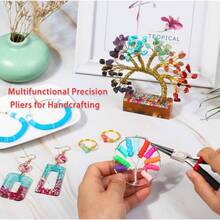 KLONKEE 2 buah Tang Multifungsi untuk Kerajinan DIY, Set Alat Pembuka Cincin, Tang Ujung Bulat, Tang Alat Perhiasan, Untuk Membengkokkan, Menjepit, Mengupas, dan Memproses Kawat Logam, Sempurna untuk Perhiasan, Pembungkus Kawat, dan Pembuatan Kerajinan! - MultiWarna - View 8