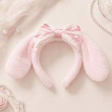 1件 MINISO 可愛粉色垂耳蝴蝶結裝飾髮箍 女款 開學穿搭氛圍 洗臉髮帶 卡哇伊閨蜜 BFF 送禮首選 - 彩色 - 查看 7