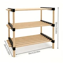 Space-Saving Floor-Standing Shoe Storage Rack, Wooden Shelf Suitable For Entryways, Bedrooms And Apartments For Storing Shoes And Various Daily Small Items - Multicolor - View 9