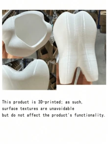 Creative Fun Toothbrush Holder, Large White Tooth-Shaped Toothbrush Cup, Desktop Storage Decorative Ceramic Container, Can Hold Toothbrush, Toothpaste, Flower Pot, Vase, Bathroom Supplies. Warm Home Bathroom Decor For Autumn And Back To School Season - One Size Fits All - View 8