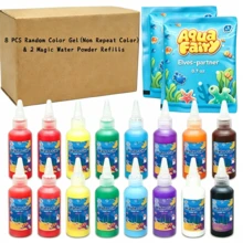 Magic Water Spirit Powder & Random Non-Repeating Color Gel Refill, Narcissus Watercolor Gel Set, Creative Craft Gift From Parents & Grandparents - Suitable For Party Favors & Bath Time - Multicolor - View 1