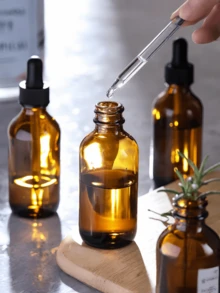 4pcs Set (Including Accessories) Dropper Bottle, Glass Dropper Bottle, 50ML/1.76oz, Brown Glass Dropper Bottle, Leak-Proof Glass Dropper Bottle, Suitable For Essential Oils, Serums, Hair Oils And Travel Liquid Dispensing Bottles. - View 4
