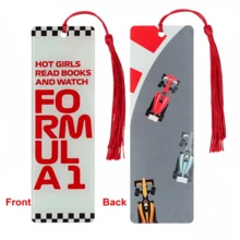 F1 Racing Theme Acrylic Bookmark, Double-Sided Fashionable Women's Racing Theme Bookmark With Red Tassel, Unique Gift For Women Who Love F1 Racing And Reading - One Size - View 13