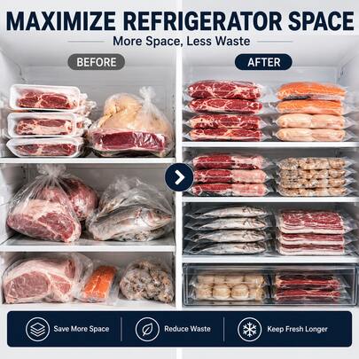 50/100pcs Vacuum Sealer Bags, Special Sealed Bag For Vacuum Preservation Machine, Transparent Vacuum Sealed Food Storage Bag, For Grain, Fruit, Meat And Vegetable, Kitchen Organizers And Storage, Kitchen Accessories