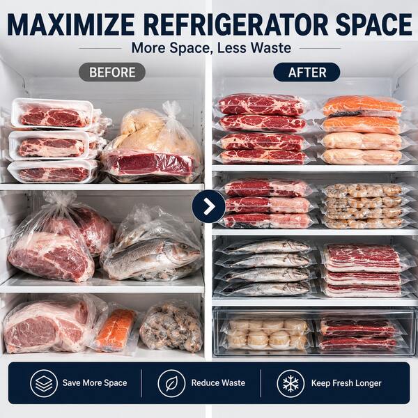 50/100pcs Vacuum Sealer Bags, Special Sealed Bag For Vacuum Preservation Machine, Transparent Vacuum Sealed Food Storage Bag, For Grain, Fruit, Meat And Vegetable, Kitchen Organizers And Storage, Kitchen Accessories
