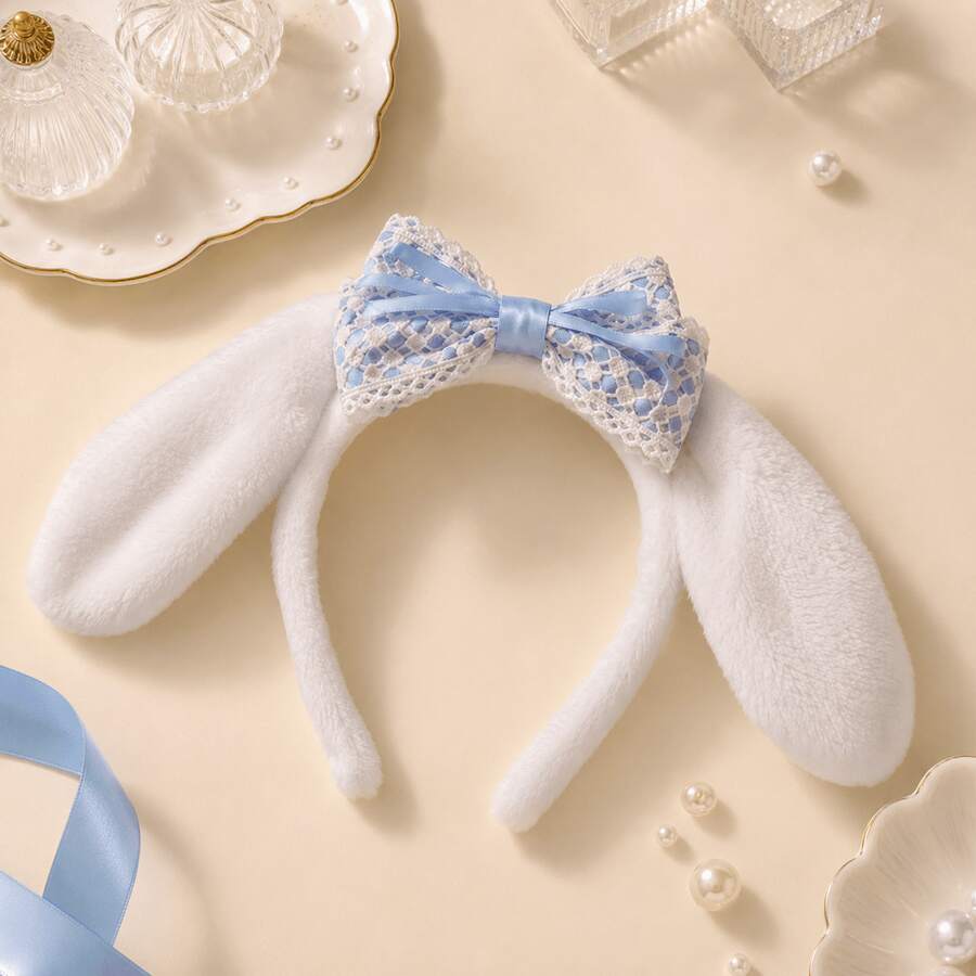 1件 MINISO Sanrio Cinnamoroll 白色長耳朵髮箍 女款洗臉髮帶 開學必備 閨蜜情侶配對禮物 - 彩色 - 查看 1