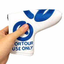 Multiple Styles Blade Putter Headcover Design, Golf Putter Headcover, PU Leather, Hook And Loop Closure, Embroidered Logo - White - View 2
