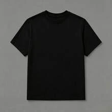 Women's T-Shirt With "Flork Of Cows" Meme, 100% Cute Minimalist Line Art Print, Breathable Oversized Casual Tee,  Aesthetic Korean Streetwear - 黑色 - 查看 2