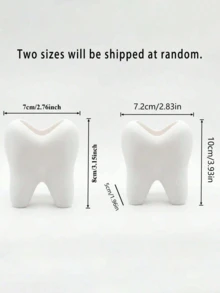 Creative Fun Toothbrush Holder, Large White Tooth-Shaped Toothbrush Cup, Desktop Storage Decorative Ceramic Container, Can Hold Toothbrush, Toothpaste, Flower Pot, Vase, Bathroom Supplies. Warm Home Bathroom Decor For Autumn And Back To School Season - One Size Fits All - View 7