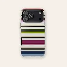 Una elegante funda para teléfono que no incluye cordón ni soporte Modern Striped Phone, Colorful Horizontal Stripe Protective Cover, Compatible With 17, 16, 15, 14, 13, 12, 11 Pro, Series - Multicolor - Ver 1