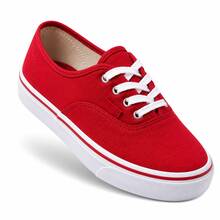 Women's Canvas Sneakers, Casual Skate Shoes, Basic Comfortable, Lightweight, And Affordable Everyday Wear. - 紅色 - 查看 5