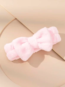 1 pieza Diadema de baño rosa, diadema de maquillaje facial con decoración de lazo de poliéster lindo, adecuada para baño, regalo de Navidad, decoración del hogar y baño, verano - Multicolor - Ver 6