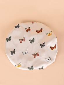 1 pieza Gorro de satén elástico con estampado de mariposa - Mariposa de arroz + oro - Ver 3