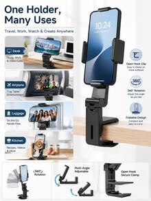 Foldable Portable Phone Stand, Universal Multi-Scenario Phone Holder, Suitable For Travel, Luggage, Car Navigation, Selfie And Live Streaming - Multicolor - View 10