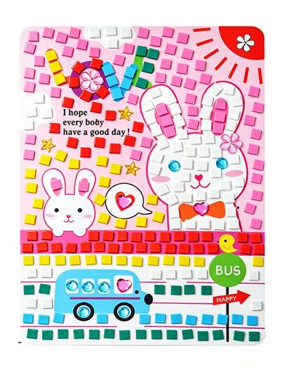 Kit de material DIY hecho a mano para juguete educativo infantil de pegatinas de rompecabezas