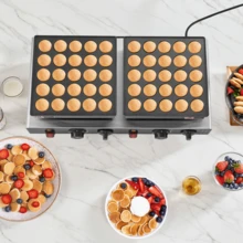 50PCS Mini Dutch Pancake Maker, Non-Stick Stainless Steel Dorayaki Baker, 1800W Commercial Electric Poffertjes Grill Pan, Dual Temp & Time Control, For Kitchen Restaurant Breakfast Dessert - NP-54350 Type - View 9
