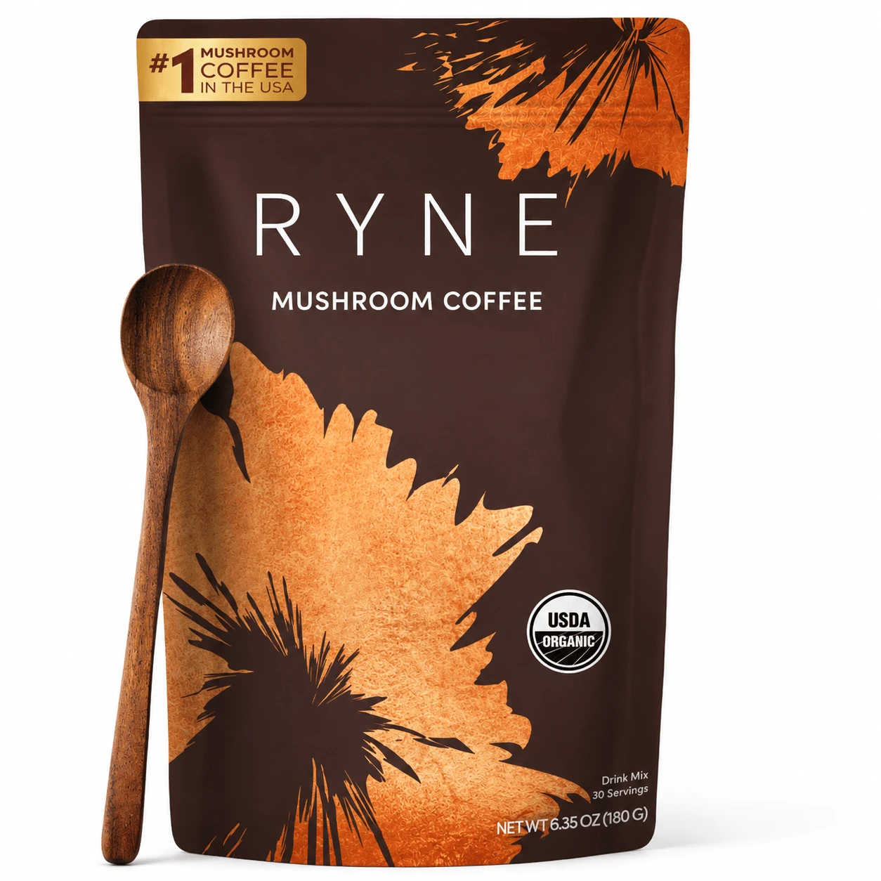 USDA Organic Mushroom Coffee Powder 3‑Pack Bulk Set 30 Servings Per Bag Daily Clean Energy Mental Focus Immune Health Morning Wellness Ritual Functional Drink Supplement - 30人份 - 查看 1