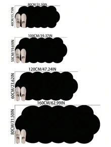 1件淺灰色波浪邊不對稱地毯，裝飾地毯，臥室裝飾，地板墊，地毯，家居裝飾，客廳地毯，客廳小地毯，臥室地毯，客廳家居裝飾，戶外地毯，可水洗地毯 - 淺灰色 - 查看 6