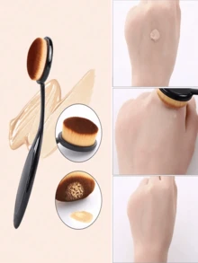 3/2/1pc Black Nail Brush, Cleaning Brush, Mirror Powder Brush, Dusting Brush, Concealer Brush Multi-Function Makeup Brush Set, Soft And Portable - Multicolor - View 4
