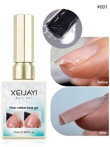 XEIJAYI 1件 15ml 纖維修護凝膠，適用於斷裂指甲，透明指甲修復凝膠，薄脆指甲強化凝膠 - 無色 - 查看 3