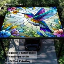 1pc Bright Hummingbird Pattern Outdoor Sun Shade, Suitable For Patio, Garden, Balcony Activity Space, Garage Roof, BBQ Area And Poolside, Lightweight And Portable, Easy To Install (Support Frame Not Included). - Multicolor - View 6